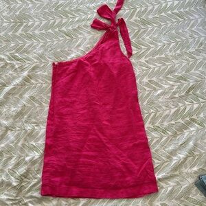 J Crew one shoulder linen shift dress, XS